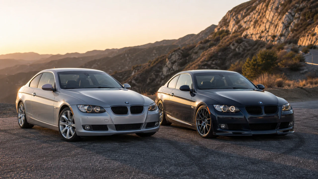 BMW E92 335i Coupe photographed in profile