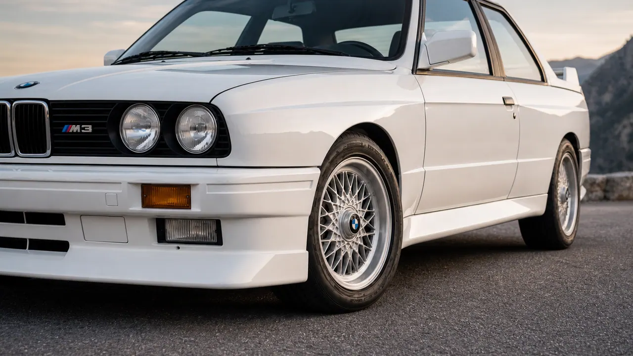 BMW E30 M3 pirkimo patikros palaikymo vizualinis vaizdas iš „Mxticle“ tiekėjo paketo