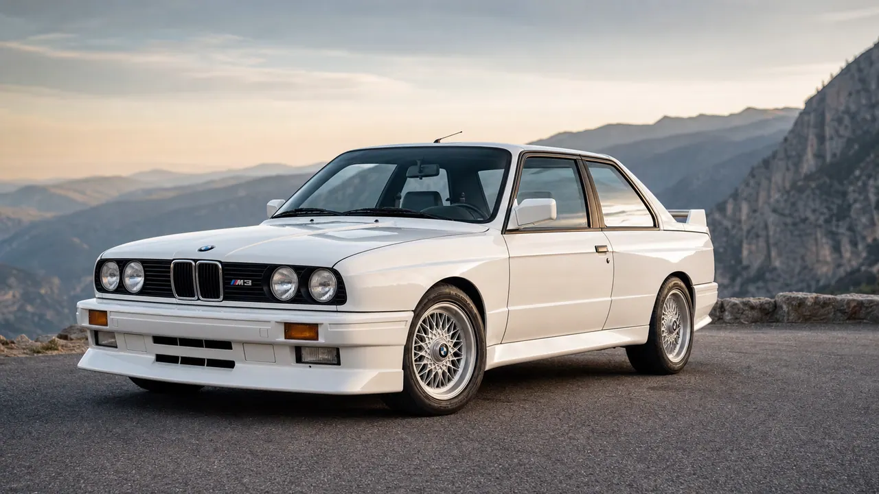 BMW E30 M3 coupe technical hero visual