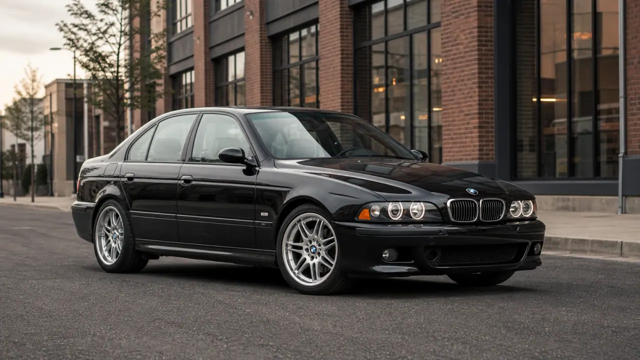 BMW E39 M5 provider-generated article hero image with the car positioned for a live editorial header