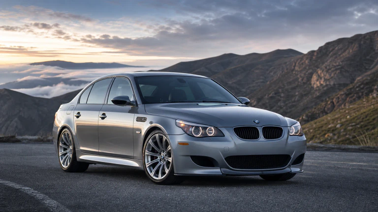 BMW E60 M5 photographed on the road
