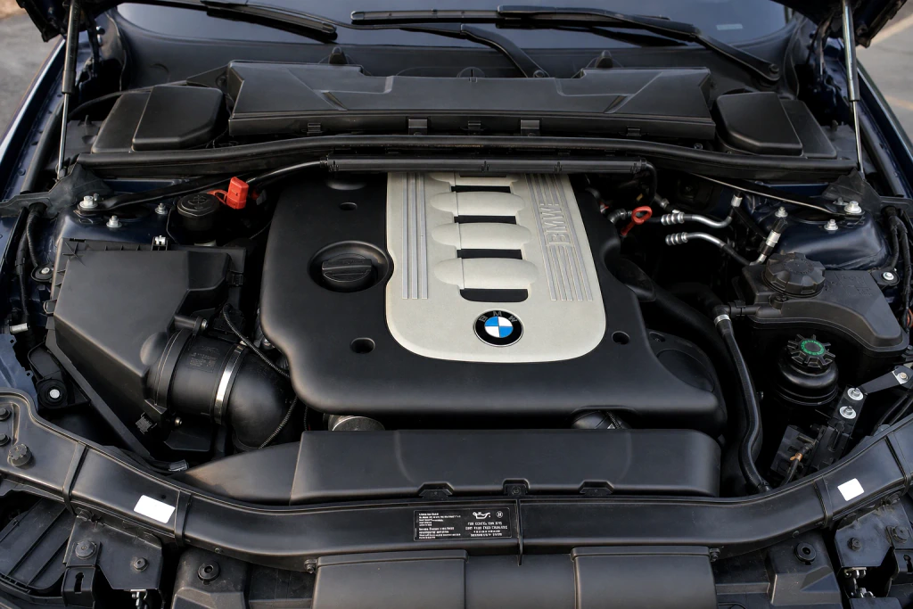 BMW 335d E90 (2009-2011 North America) Inspection Guide engine bay image