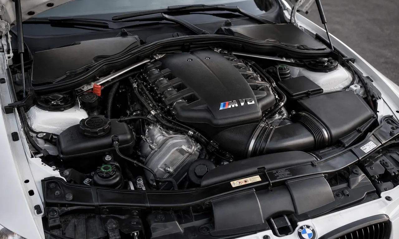 BMW E92 M3 S65 engine bay support visual from the MxTicleCars provider package