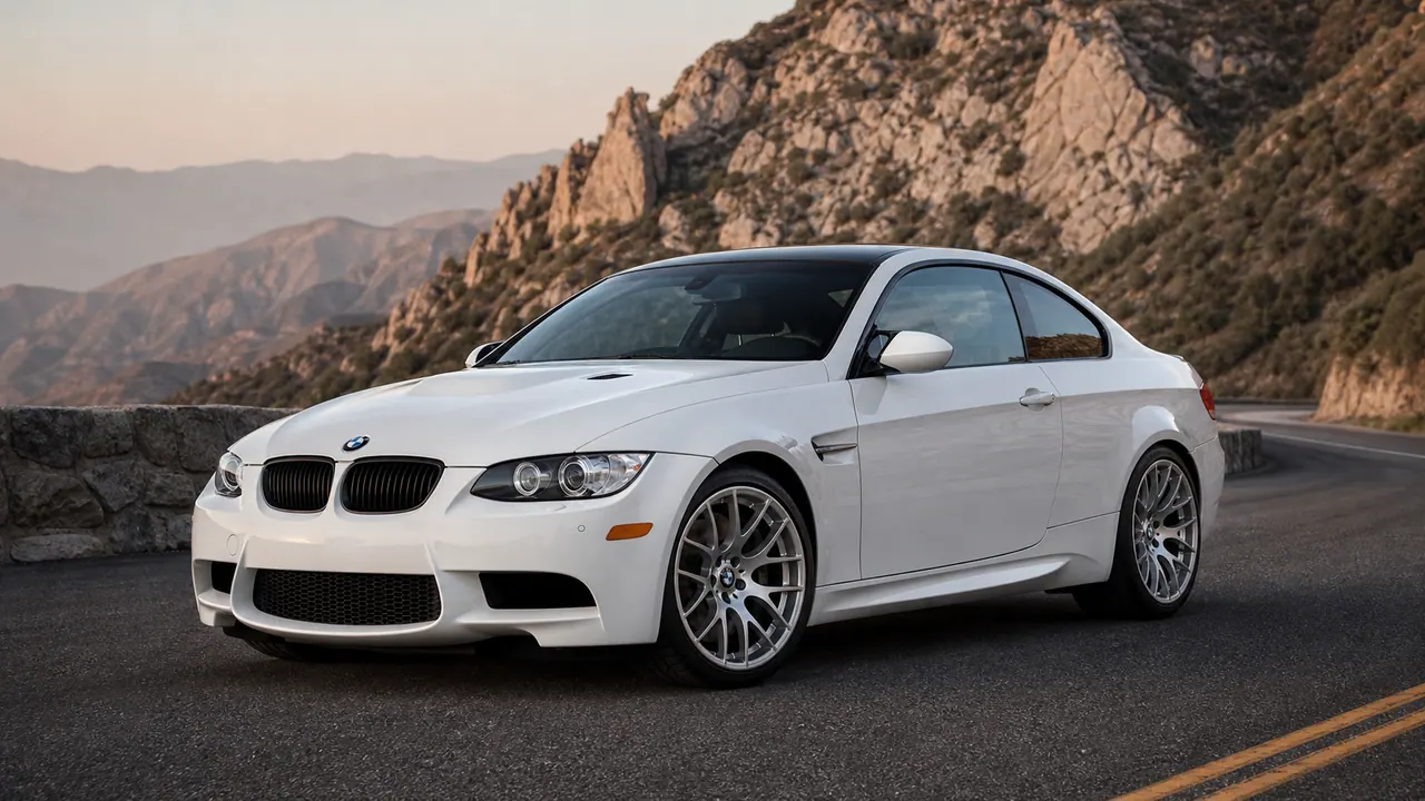 BMW E92 M3 provider-generated article hero image with the car positioned for a live editorial header