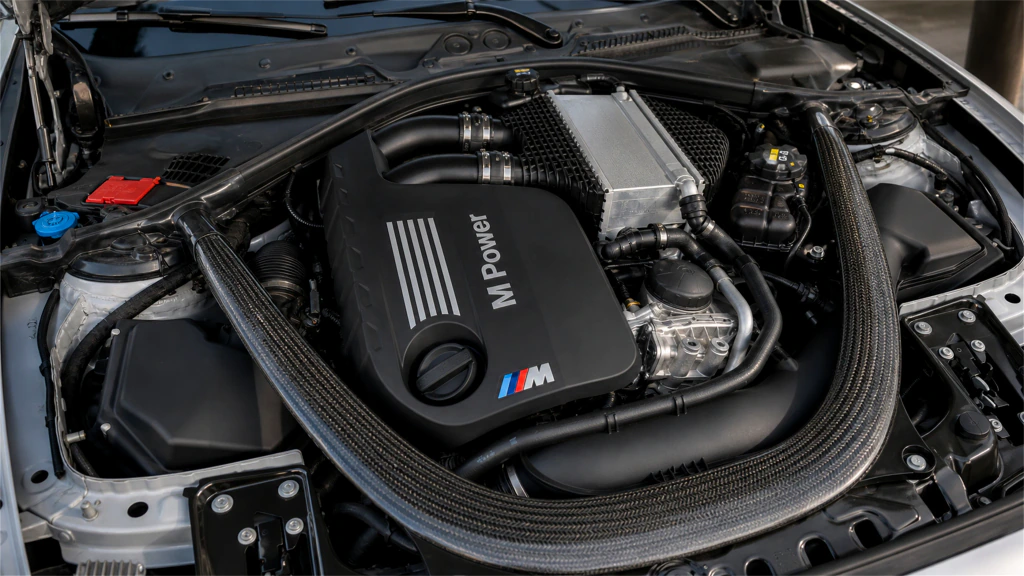 BMW F87 M2 Competition Inspection Guide engine bay image