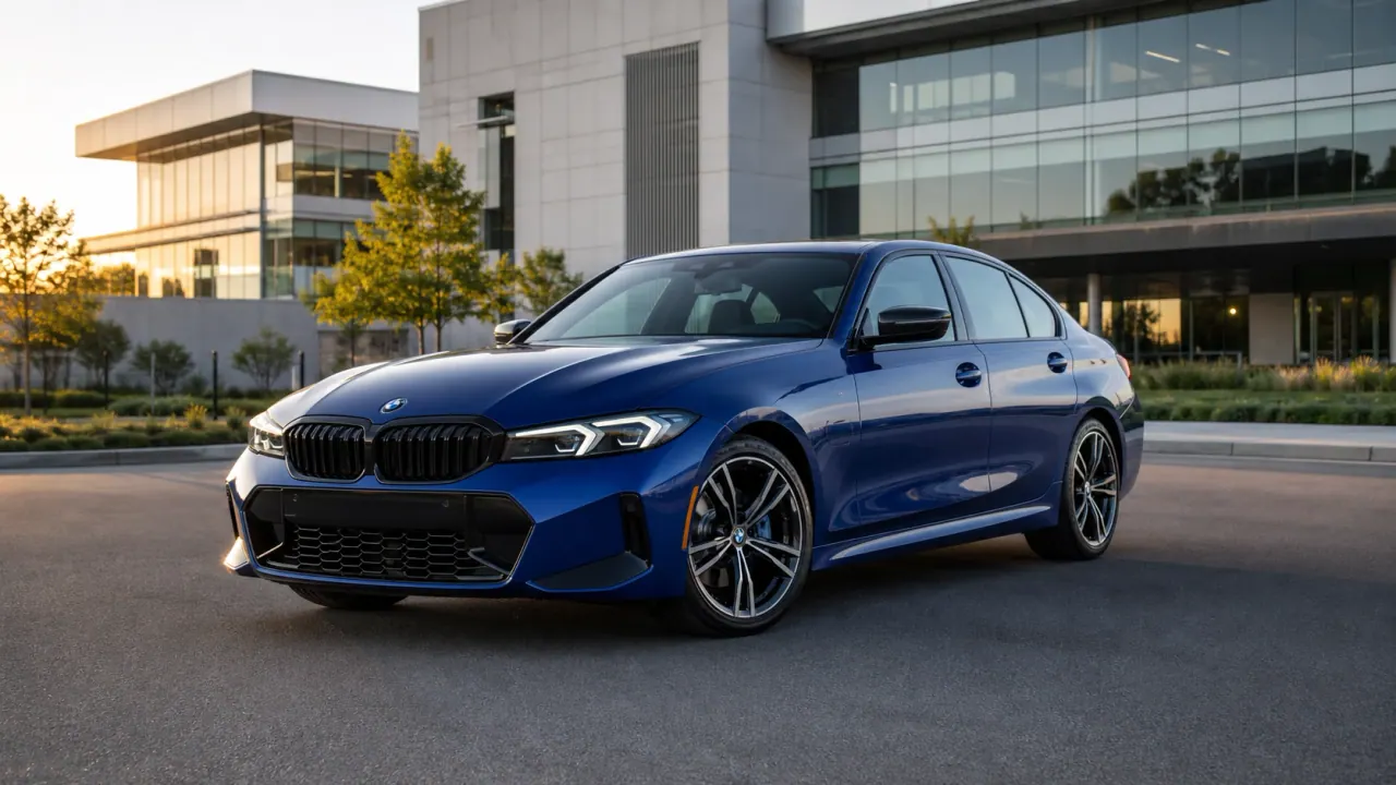 BMW M340i provider-generated article hero image with the sedan positioned for a live editorial header