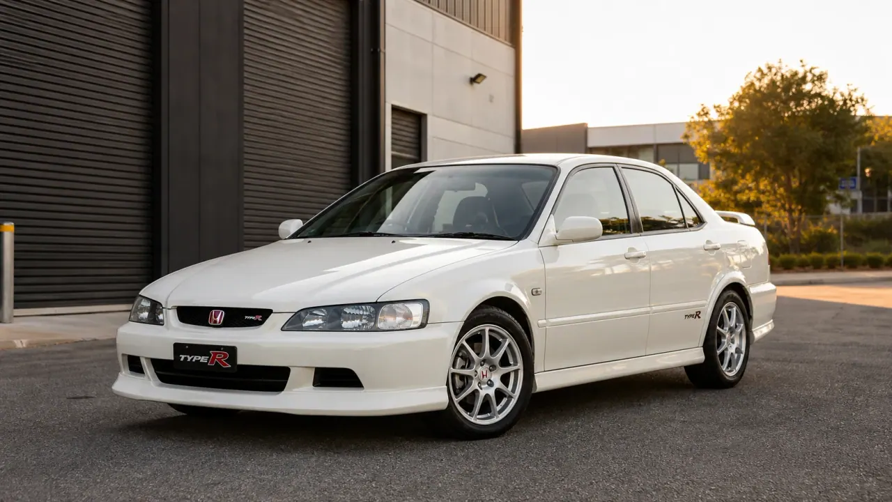 Honda Accord Type R CH1 and CL1 provider-generated article hero image with the sedan positioned for a live editorial header