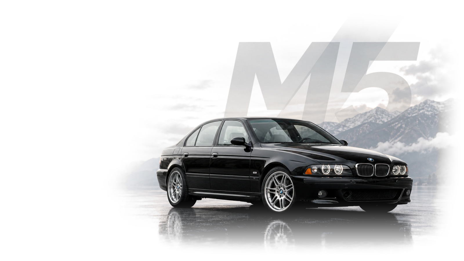 BMW E39 M5 teikėjo sukurtas straipsnio herojaus vaizdas su automobiliu, kuris yra tiesioginėje redakcijos antraštėje