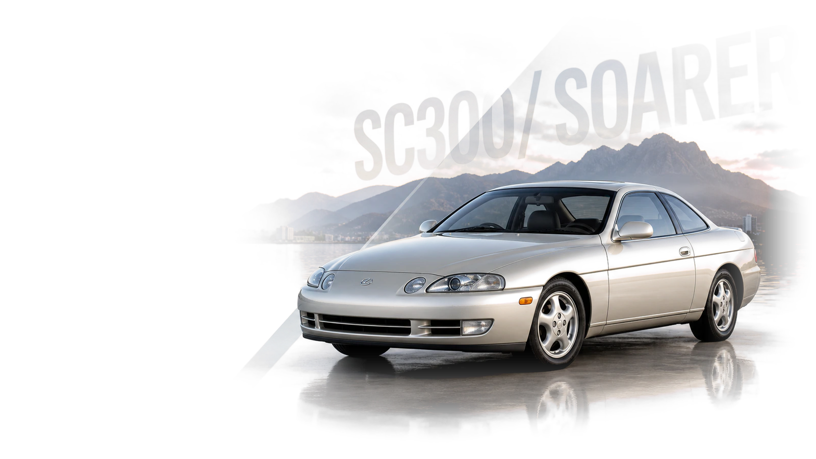 Lexus SC300 ir Toyota „Soarer JZZ30“ teikėjo sukurtas straipsnio herojaus vaizdas su automobiliu patalpintu tiesioginės redakcijos antraštę