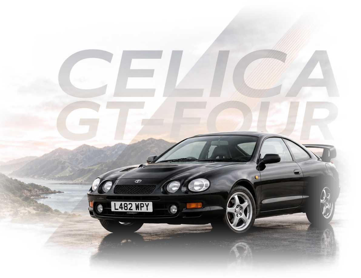 „Toyota Celica GT-Four ST205“ teikėjo sukurtas straipsnio herojaus vaizdas su automobiliu patalpintas tiesioginėje redakcijos antraštėje