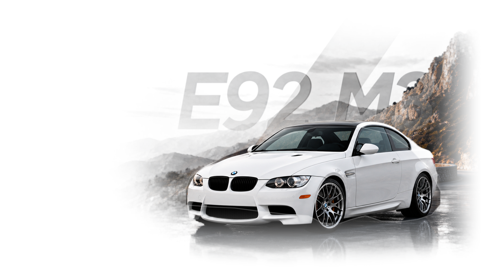 BMW E92 M3 provider-generated article hero image with the car positioned for a live editorial header