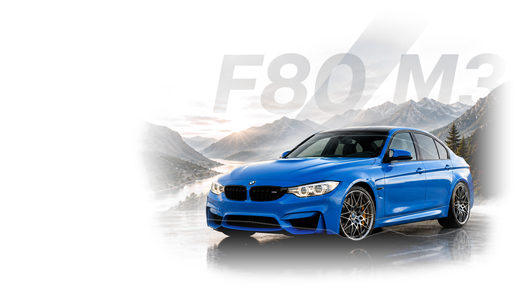BMW F80 M3 provider-generated article hero image with the car positioned for a live editorial header